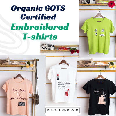 Organic GOTS Certified Embroidered T-shirts