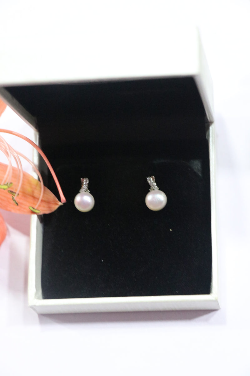 100% Natural Fresh Water Pearl Stud - Emily