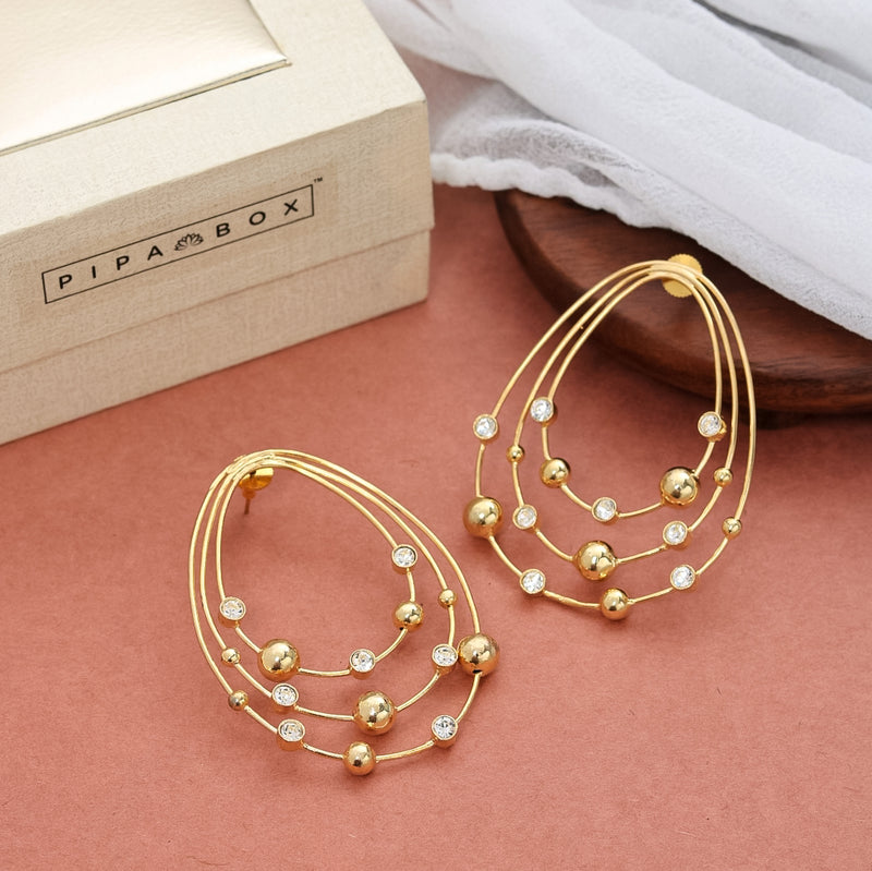 Cascading Hoops Earrings - Floral