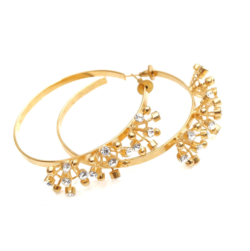 Dewdrop Statement Hoops Earrings - Floral