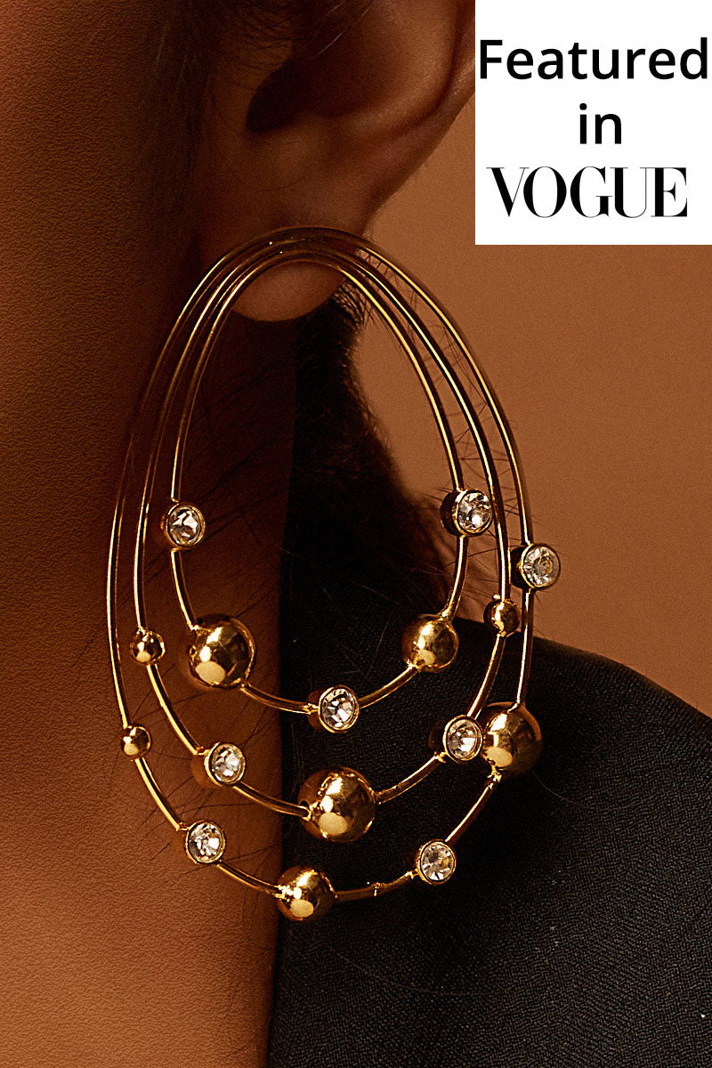 Cascading Hoops Earrings - Floral