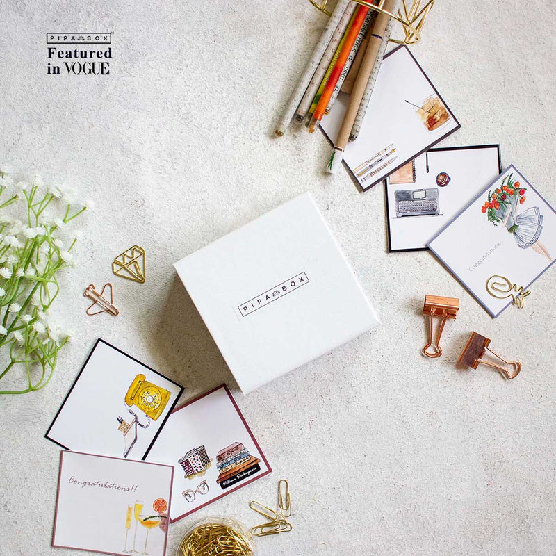 Suzana Stationery Box - 6pcs Hand Painted Notecards
