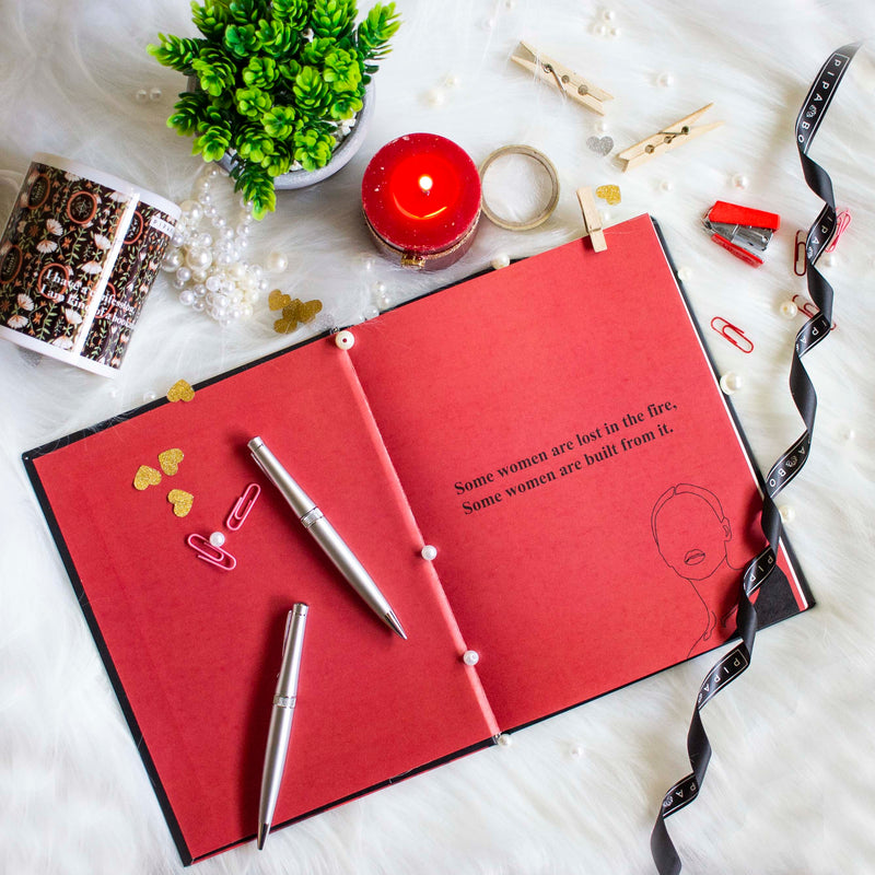 Lady in Red - Inspirational Hardbound Notebook
