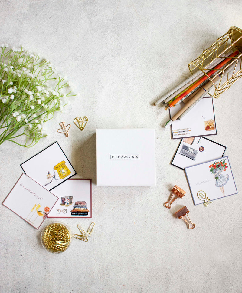 Suzana Stationery Box - 6pcs Hand Painted Notecards