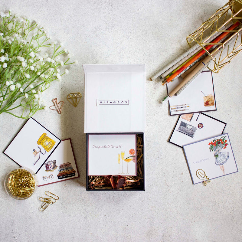 Suzana Stationery Box - 6pcs Hand Painted Notecards