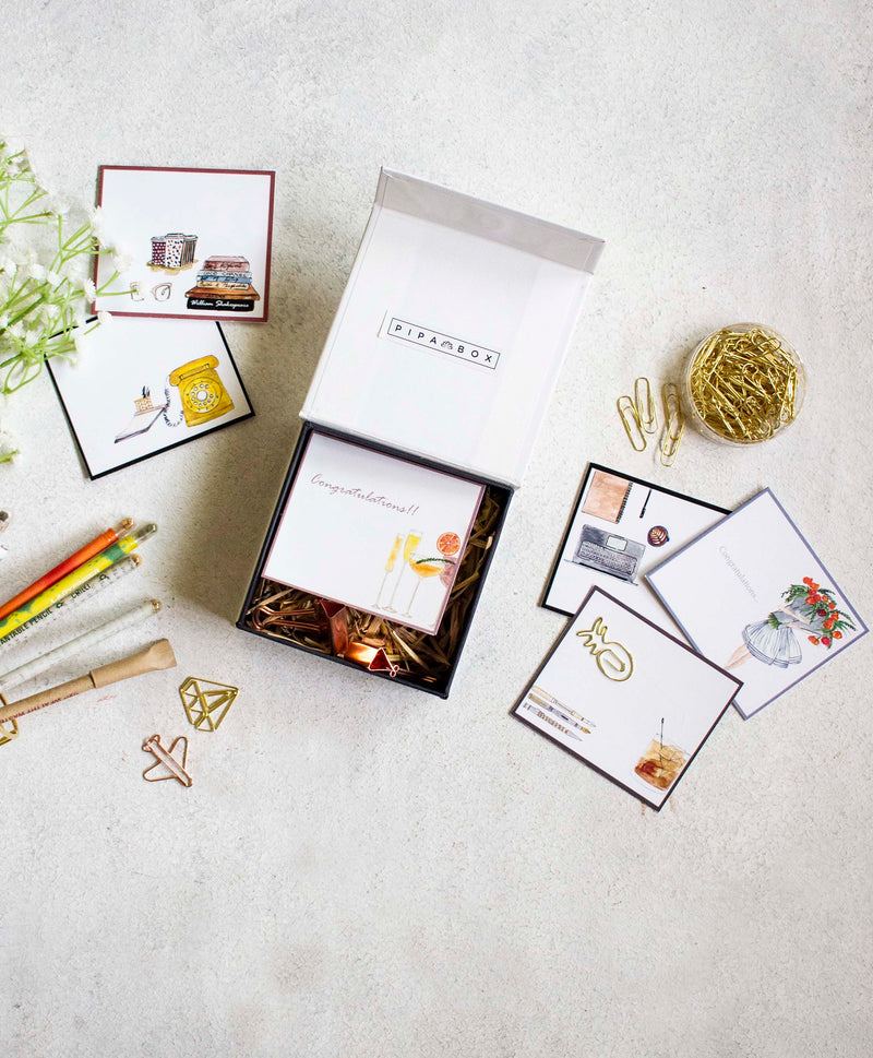 Suzana Stationery Box - 6pcs Hand Painted Notecards
