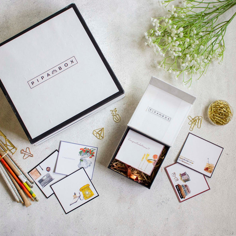 Suzana Stationery Box - 6pcs Hand Painted Notecards