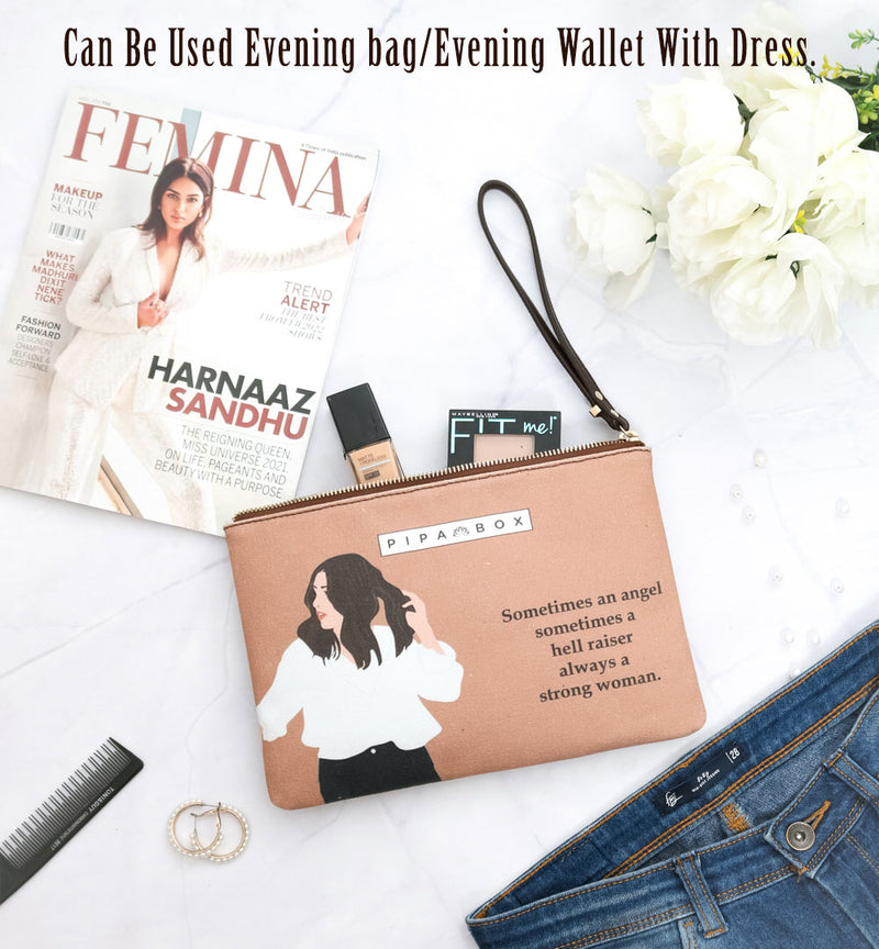 Strong Women - Printed Multi Purpose Canvas Pouch