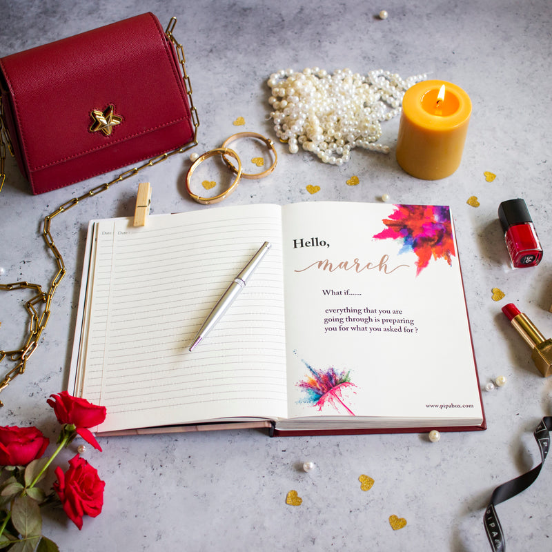 Hand-painted good vibes Journal more than 40 printed page - Hard Bound Notebook