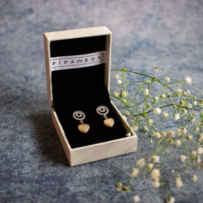 100% Natural Fresh Water Pearl Stud - Heart Shape