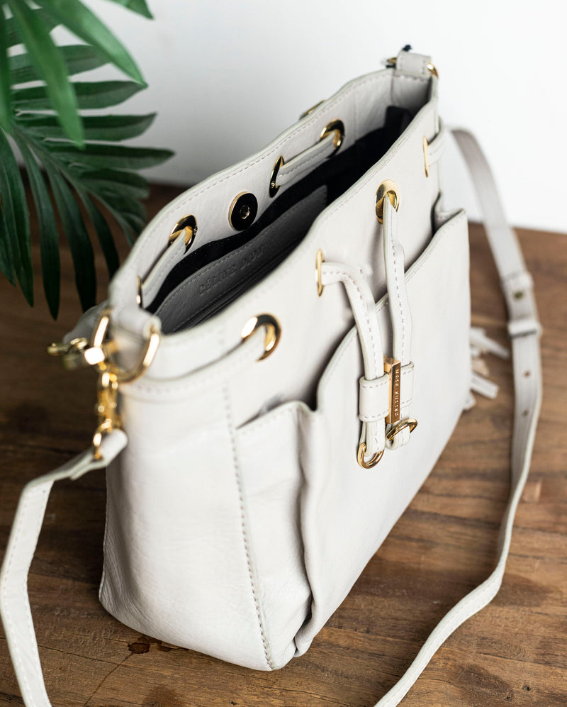 Slate Cabaret - Stone Genuine Leather Sling Bag