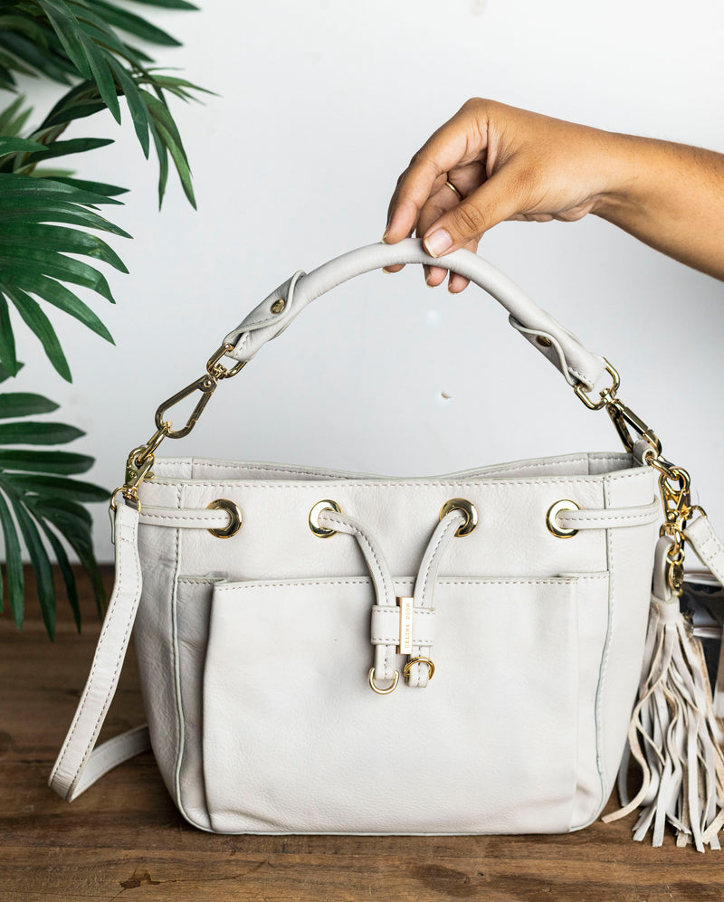 Slate Cabaret - Stone Genuine Leather Sling Bag
