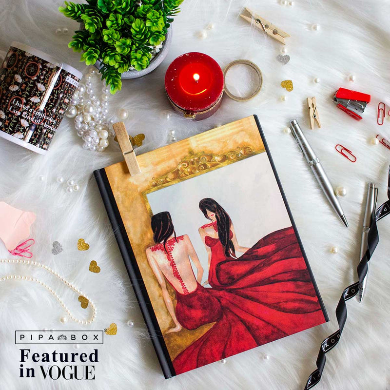 Lady in Red - Inspirational Hardbound Notebook