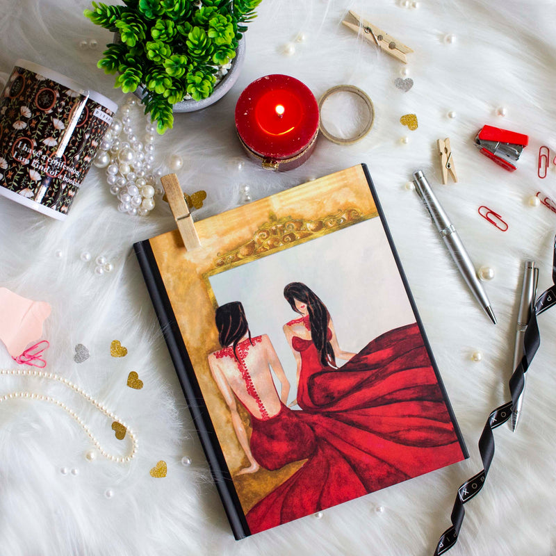 Lady in Red - Hard Bound Notebook